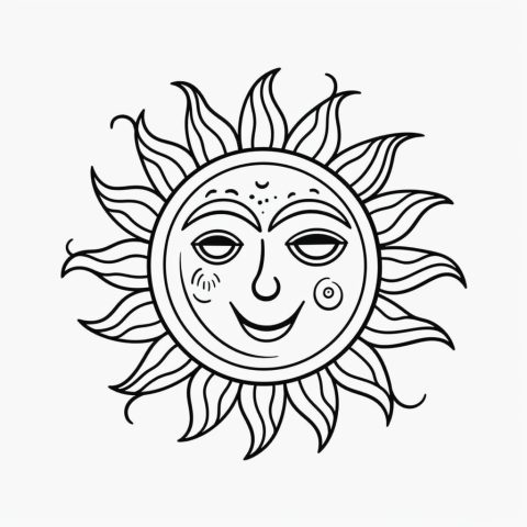 Sonne als Malvorlage – Ausmalbild zum Ausdrucken