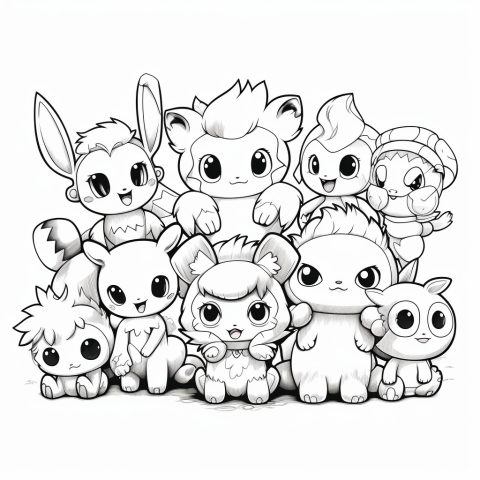 Pokemon als Malvorlage – Ausmalbild zum Ausdrucken