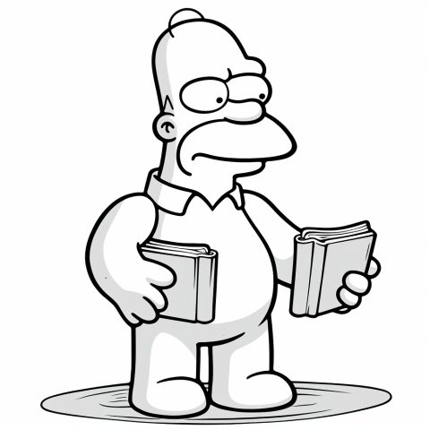 Homer Simpsons als Malvorlage – Ausmalbild zum Ausdrucken
