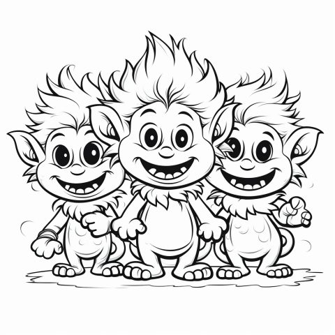 Trolls als Malvorlage – Ausmalbild zum Ausdrucken