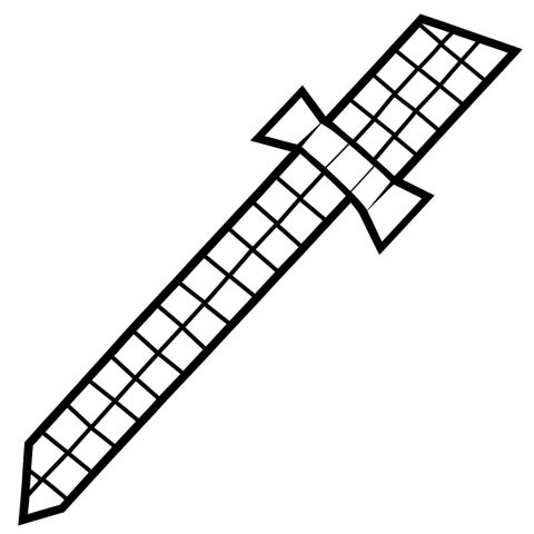 Minecraft Sword kostenlos zum ausmalen – Ausmalbild zum Ausdrucken