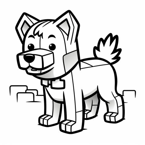 Minecraft Hund kostenlos zum ausmalen – Ausmalbild zum Ausdrucken