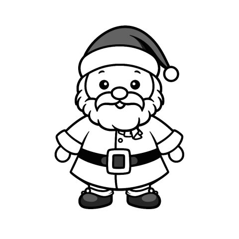 Weihnachtsmann Malvorlage kostenlos ausmalen – Ausmalbild zum Ausdrucken