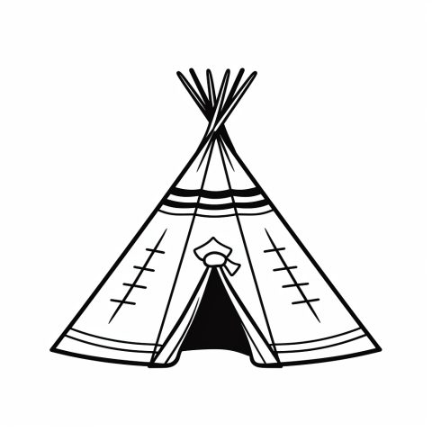 Indianerzelt Malvorlage kostenlos – Ausmalbild zum Ausdrucken