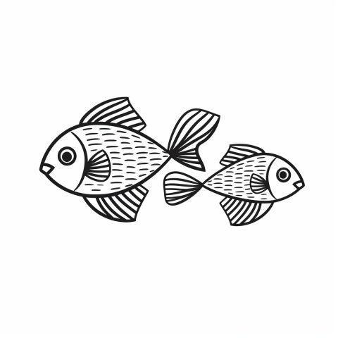 Fische – Ausmalbild zum Ausdrucken