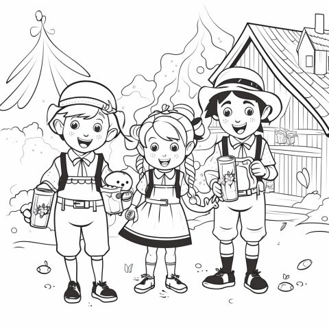 Oktoberfest als Malvorlage – Ausmalbild zum Ausdrucken