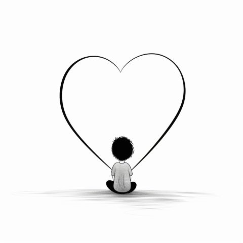 Valentinstag Herz als Malvorlage – Ausmalbild zum Ausdrucken