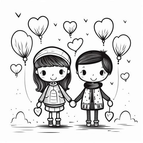 Valentinstag Liebe – Ausmalbild zum Ausdrucken
