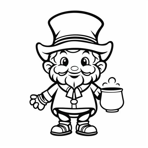 Irischer Kobold 2 – Ausmalbild zum Ausdrucken