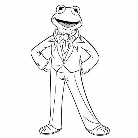 Kermit als Malvorlage – Ausmalbild zum Ausdrucken