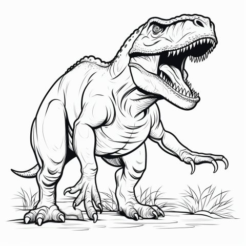 Tyrannosaurus Rex als Malvorlage – Ausmalbild zum Ausdrucken