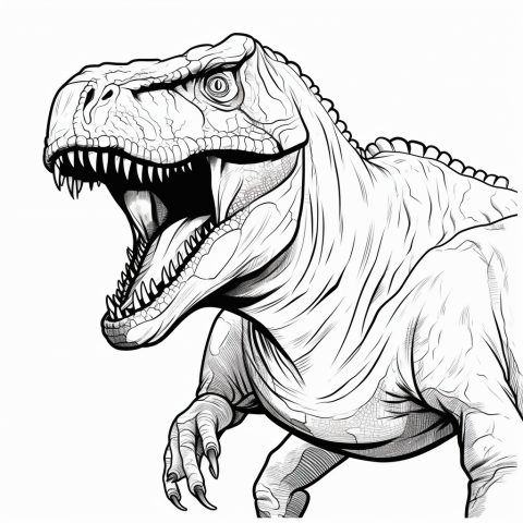 Trex Kopf als Malvorlage – Ausmalbild zum Ausdrucken