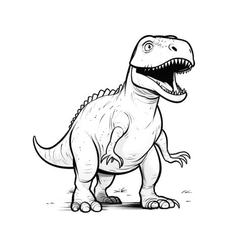Trex Niedlich als Malvorlage – Ausmalbild zum Ausdrucken
