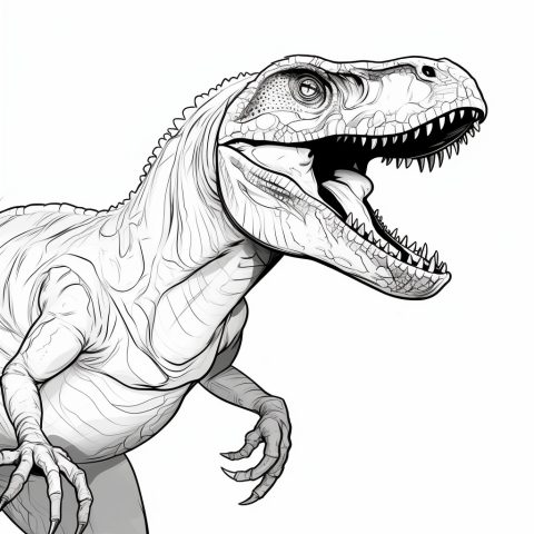 Velociraptor für Erwachsene – Ausmalbild zum Ausdrucken
