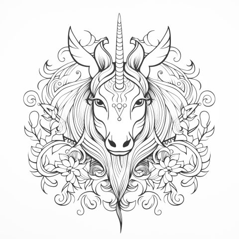 Einhorn Mandala – Ausmalbild zum Ausdrucken