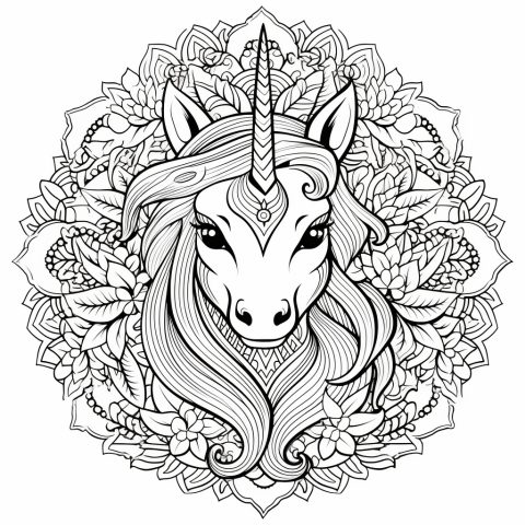 Einhorn Mandala für Erwachsene – Ausmalbild zum Ausdrucken