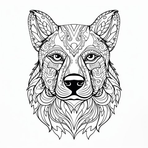 Hund Mandala als Malvorlage – Ausmalbild zum Ausdrucken