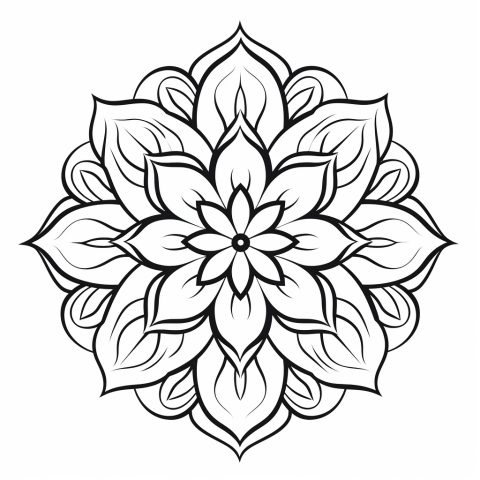 Blume Mandala als Malvorlage – Ausmalbild zum Ausdrucken