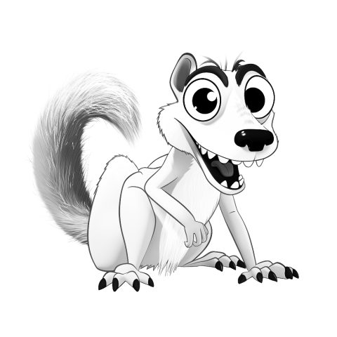 Scrat für Kinder als Malvorlage – Ausmalbild zum Ausdrucken
