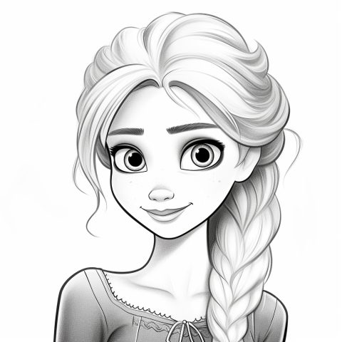 Elsa als Malvorlage – Ausmalbild zum Ausdrucken
