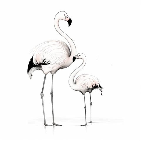 Flamingo Mama und Baby – Ausmalbild zum Ausdrucken