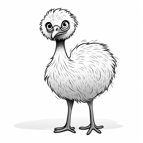 Emu Vogel als Malvorlage – Ausmalbild zum Ausdrucken