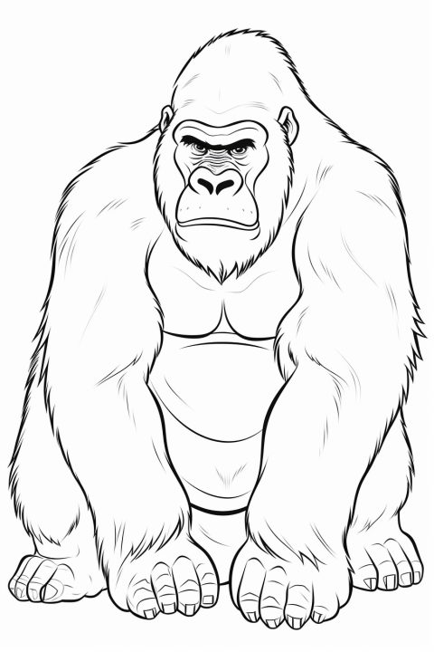 Gorilla als Malvorlage – Ausmalbild zum Ausdrucken