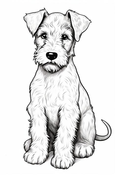Airedale Terrier als Malvorlage – Ausmalbild zum Ausdrucken
