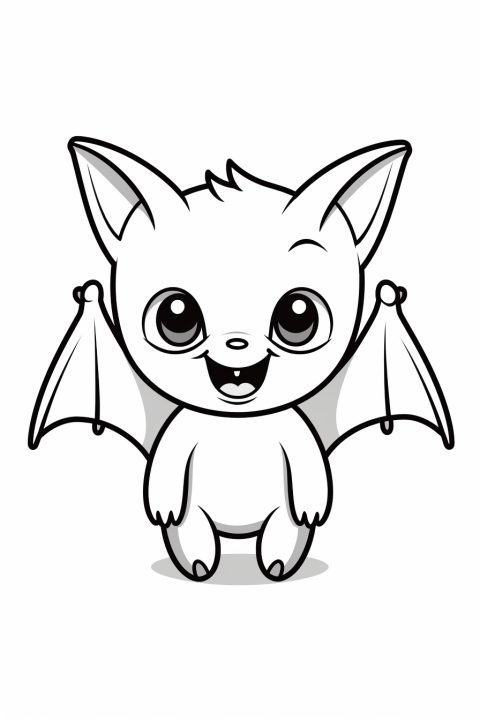 Vampirfledermaus als Malvorlage – Ausmalbild zum Ausdrucken