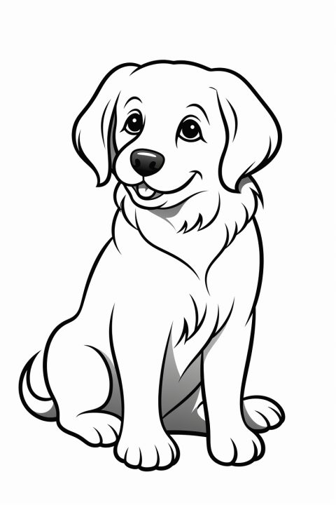Golden Retriever als Malvorlage – Ausmalbild zum Ausdrucken