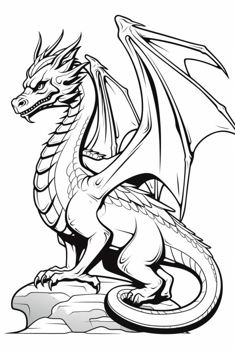 Luftdrache als Malvorlage – Ausmalbild zum Ausdrucken