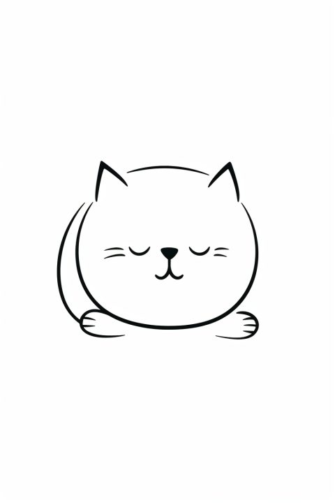 Rollende Katze als Malvorlage – Ausmalbild zum Ausdrucken