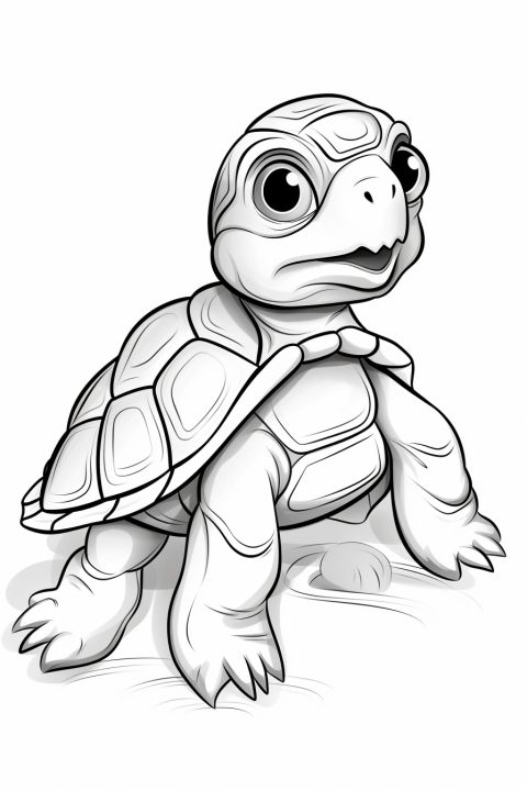 Baby-Schildkröte als Malvorlage – Ausmalbild zum Ausdrucken