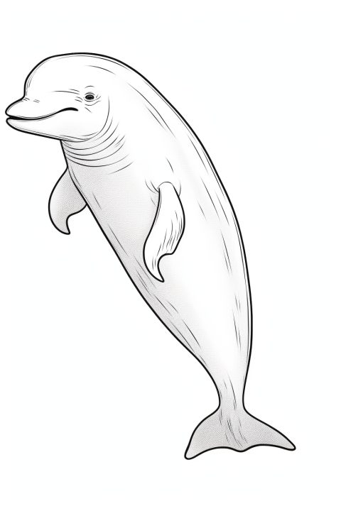 Beluga als Malvorlage – Ausmalbild zum Ausdrucken