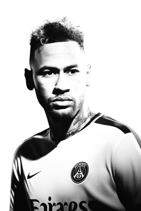 Neymar als Malvorlage – Ausmalbild zum Ausdrucken