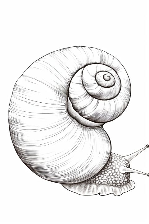 Meeresschnecke als Malvorlage – Ausmalbild zum Ausdrucken