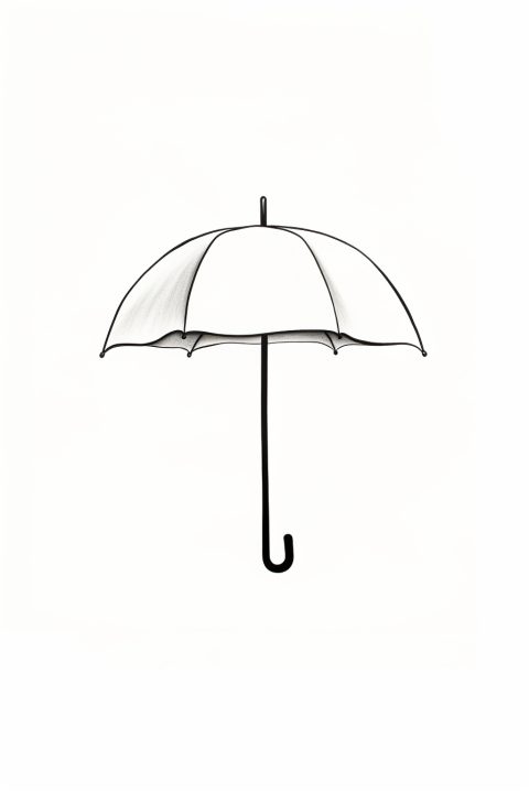 Regenschirm als Malvorlage – Ausmalbild zum Ausdrucken