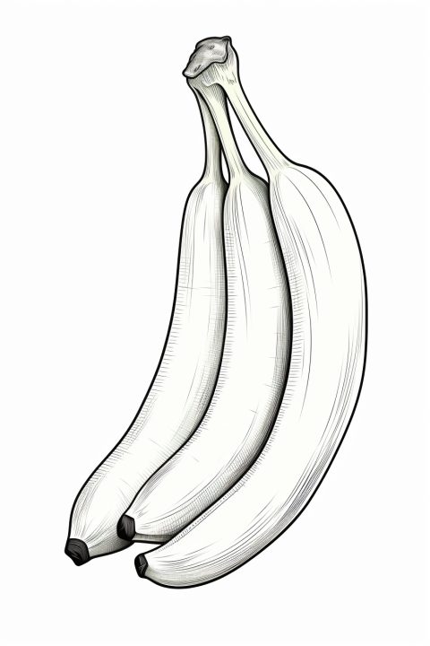 Banane als Malvorlage – Ausmalbild zum Ausdrucken
