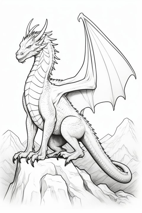 Erddrache als Malvorlage – Ausmalbild zum Ausdrucken