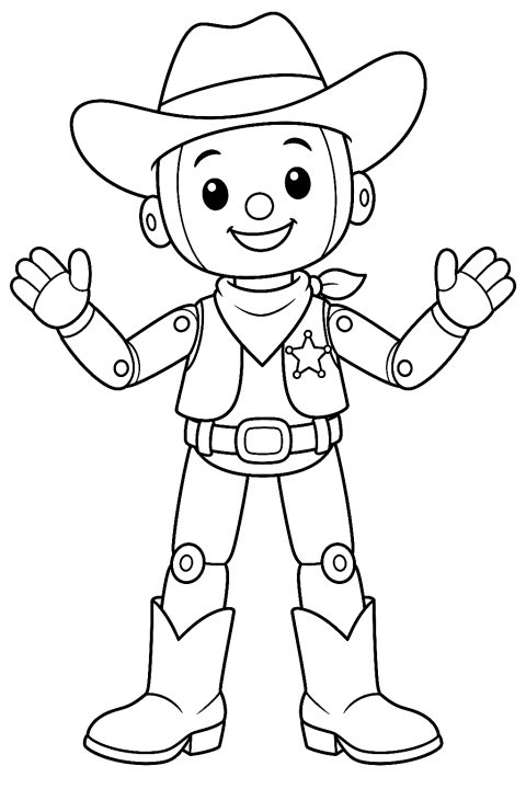 Woody med cowboyhatt som målarbild – målarbild att skriva ut