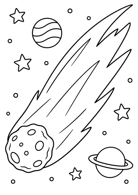 Cometa da Colorare – disegno da colorare da stampare