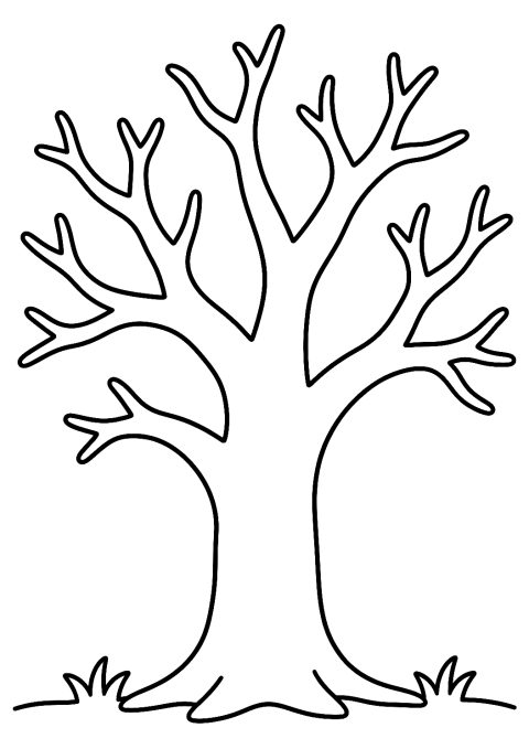 Blattloser Baum als Malvorlage – Ausmalbild zum Ausdrucken