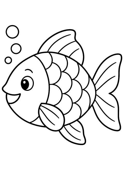 Poisson rouge à colorier – coloriage à imprimer