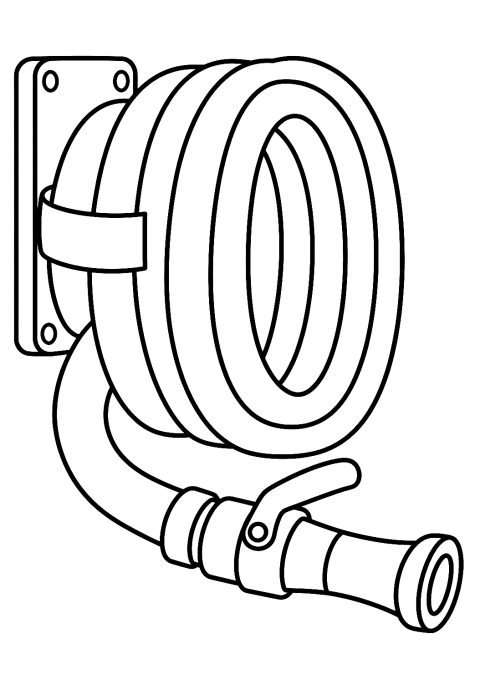 Mangueira de bombeiros para colorir – desenho para colorir para imprimir