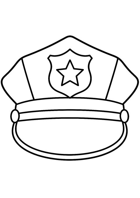 Cappello da Poliziotto da Colorare – disegno da colorare da stampare