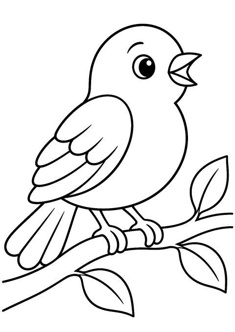 Pájaro para colorear – dibujo para colorear e imprimir