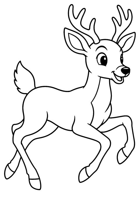 Ciervo en Movimiento para Colorear – dibujo para colorear e imprimir