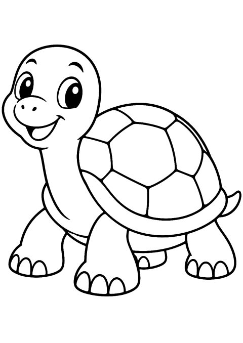 Coloriage tortue de dessin animé – coloriage à imprimer