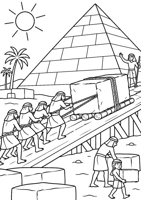 Costruzione di una Piramide da Colorare – disegno da colorare da stampare