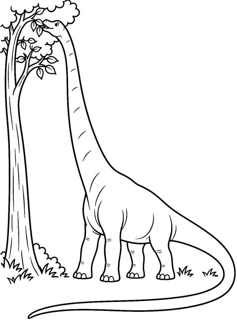 Diplodocus med lang hals som fargeleggingsside – fargeleggingsark for utskrift